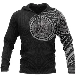 Polynesian Tiki Face™ Tattoo Style Hoodie Gray NVD1342