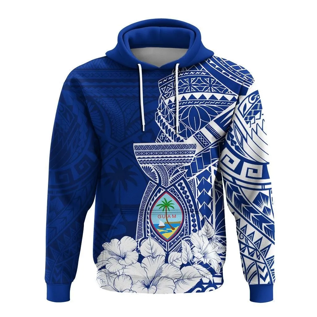 (Custom Personalized) Guam Tribal Latte Stone Hoodie Mix Hibiscus LT7