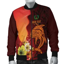 Pohnpei Custom Personalised Men's Bomber Jacket - Tribal Tuna Fish - BN39