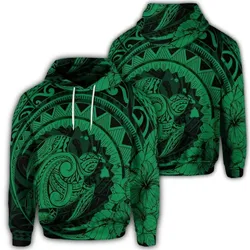 Alohawaii Hoodie - Hawaiian Kanaka Honu Map Hibiscus Globular Polynesian Green Hoodie - AH - JR