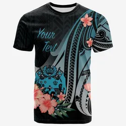 Tonga Personalised Custom T shirt - Turquoise Polynesian Hibiscus Pattern Style
