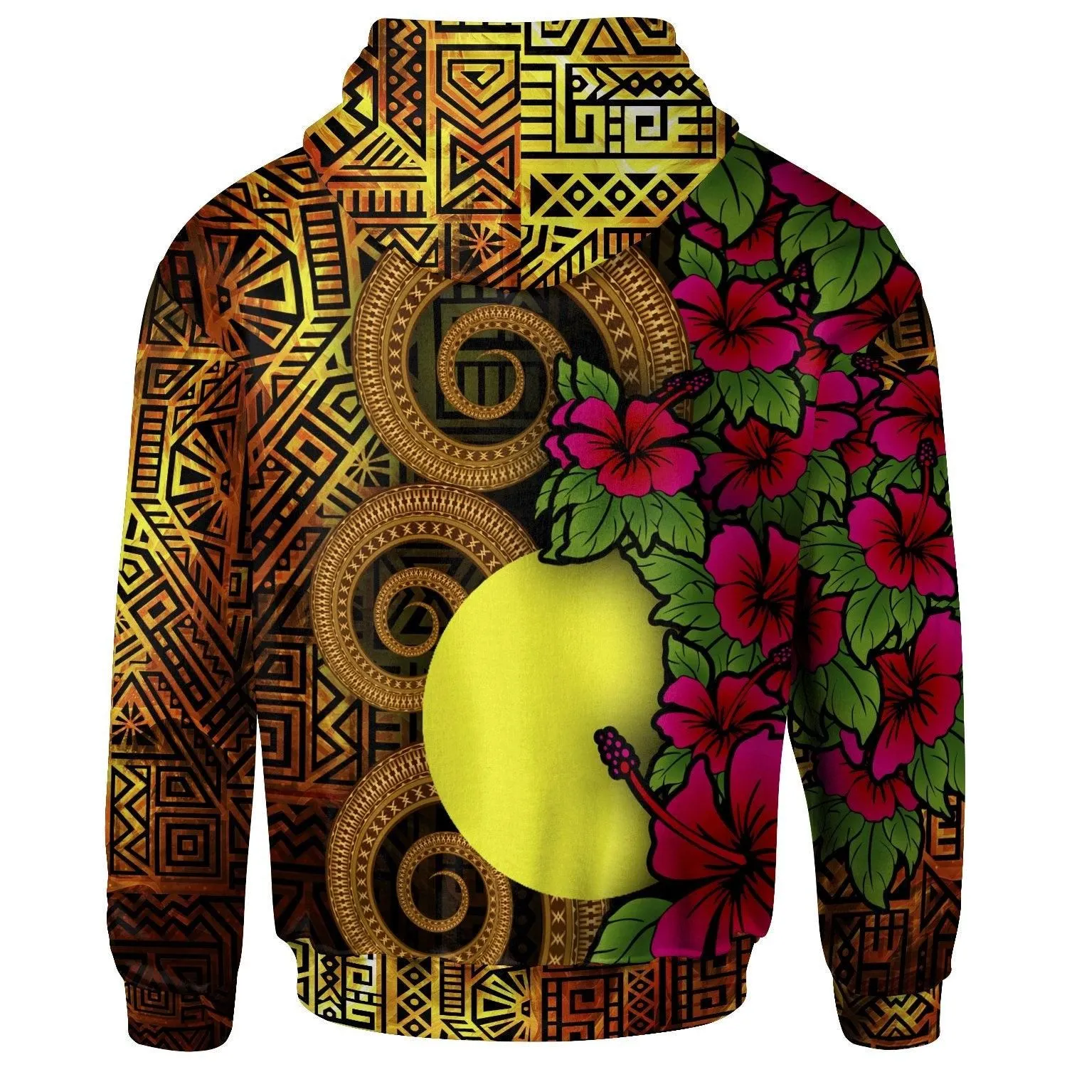 Palau Polynesian Hoodie - Hibiscus Vintage
