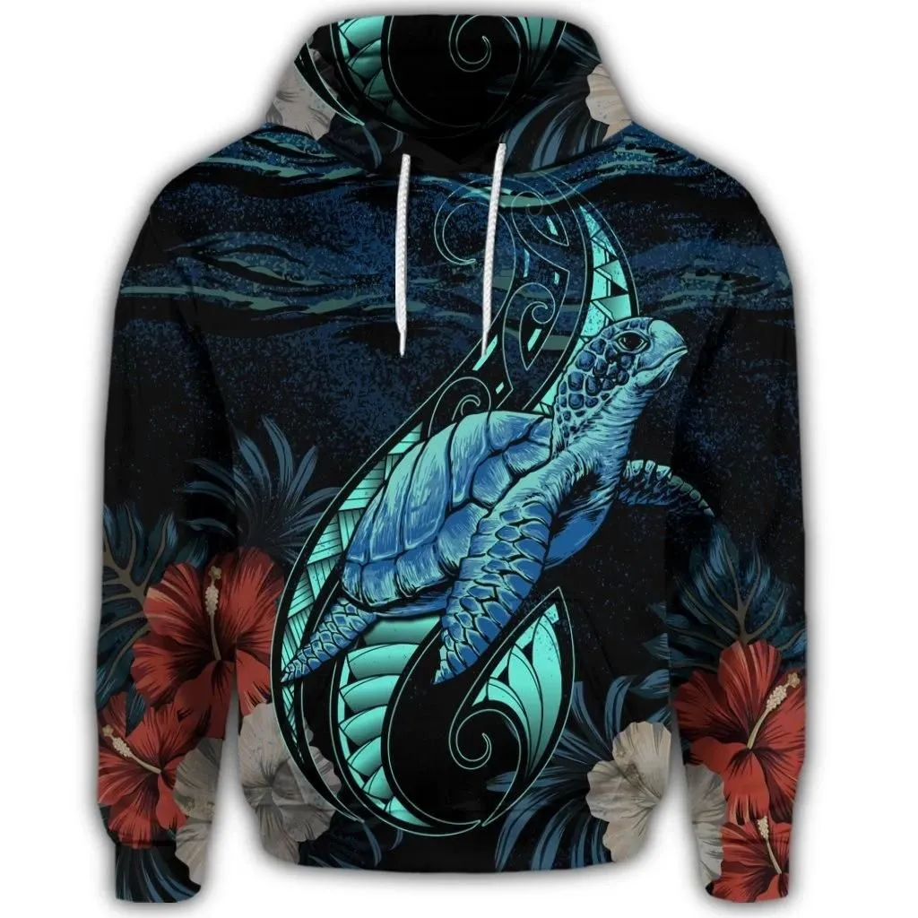 Alohawaii Hoodie - Hawaiian Polynesian Honu Sea Hibiscus Hoodie - AH - J4R