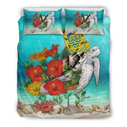 Polynesian Tuvalu Ocean Turtle Hibiscus A Bedding Set Camli Pnp