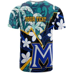 Hawaii Custom Personalised T shirt - Maui High School Plumeria with Polynesian Pattern LT10