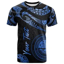 Federated States Of Micronesia Custom Personalised T-Shirt - Poly Tattoo Blue Version