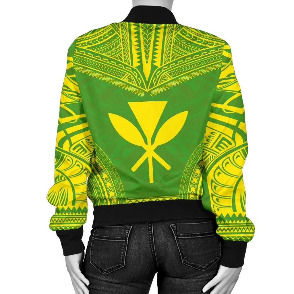 Kanaka Maoli Flag Polynesian Chief Women'S Bomber Jacket - Bn10