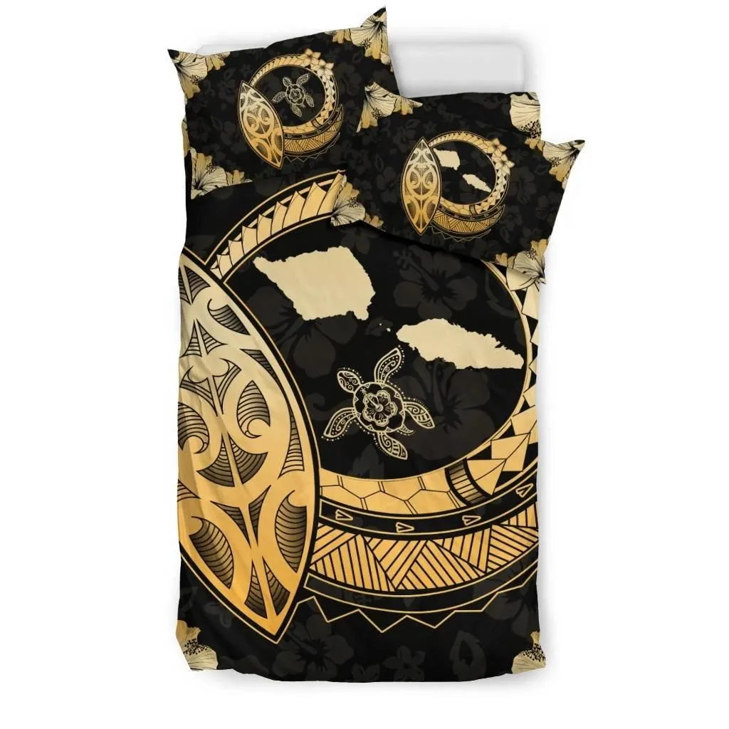 Samoa Turtle Hibiscus Map Bedding Set J1