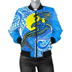 FamilyGater Jacket - Bomber Jacket Palau Polynesian - Palau Flag with Polynesian Tattoo - BN18