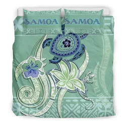 Polynesian Samoa Polynesian Turtle Hibiscus Green A Bedding Set Camlizx