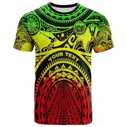 (Custom) Hawaii T-Shirt - Coat of Arm Hawaii & Patterns Maui Tattoo - BN17