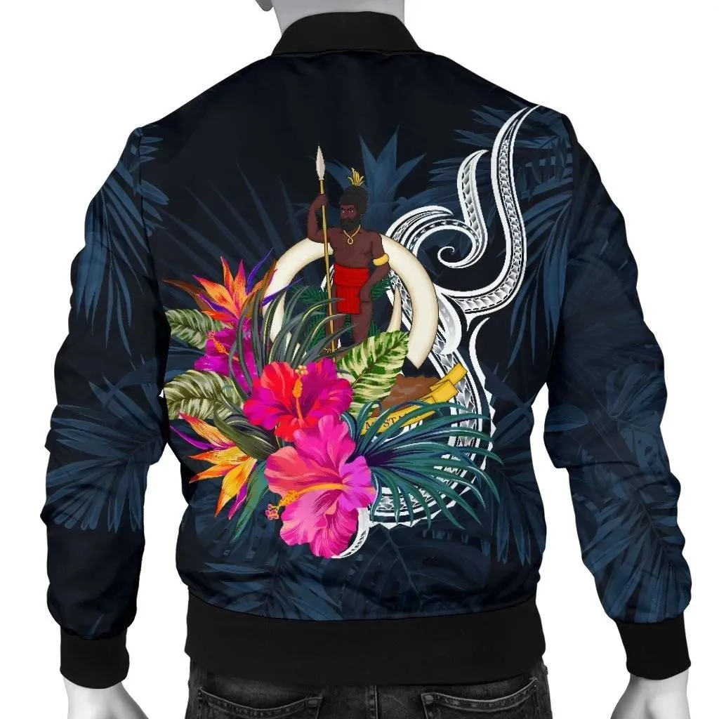 Alohawaii Jacket - Bomber Jacket Vanuatu Polynesian - Tropical Flower - BN12