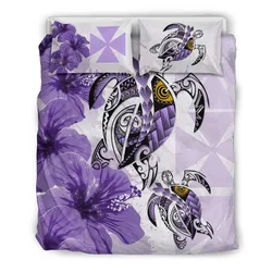 Polynesian Wallis And Futuna Polynesia Turtle Hibiscus Purple A Bedding Set Camli Ptt