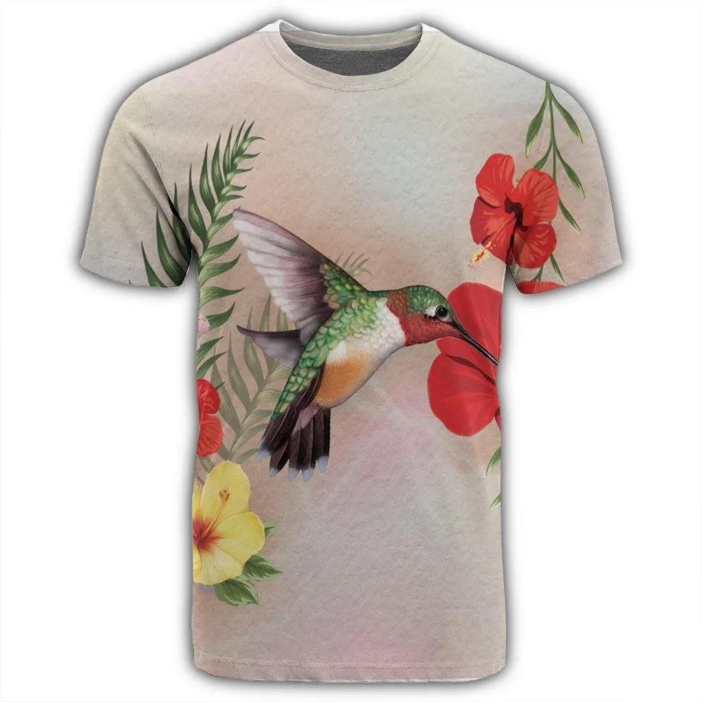 Hawaiian Hummingbirds Hibiscus Polynesian T-Shirt - AH