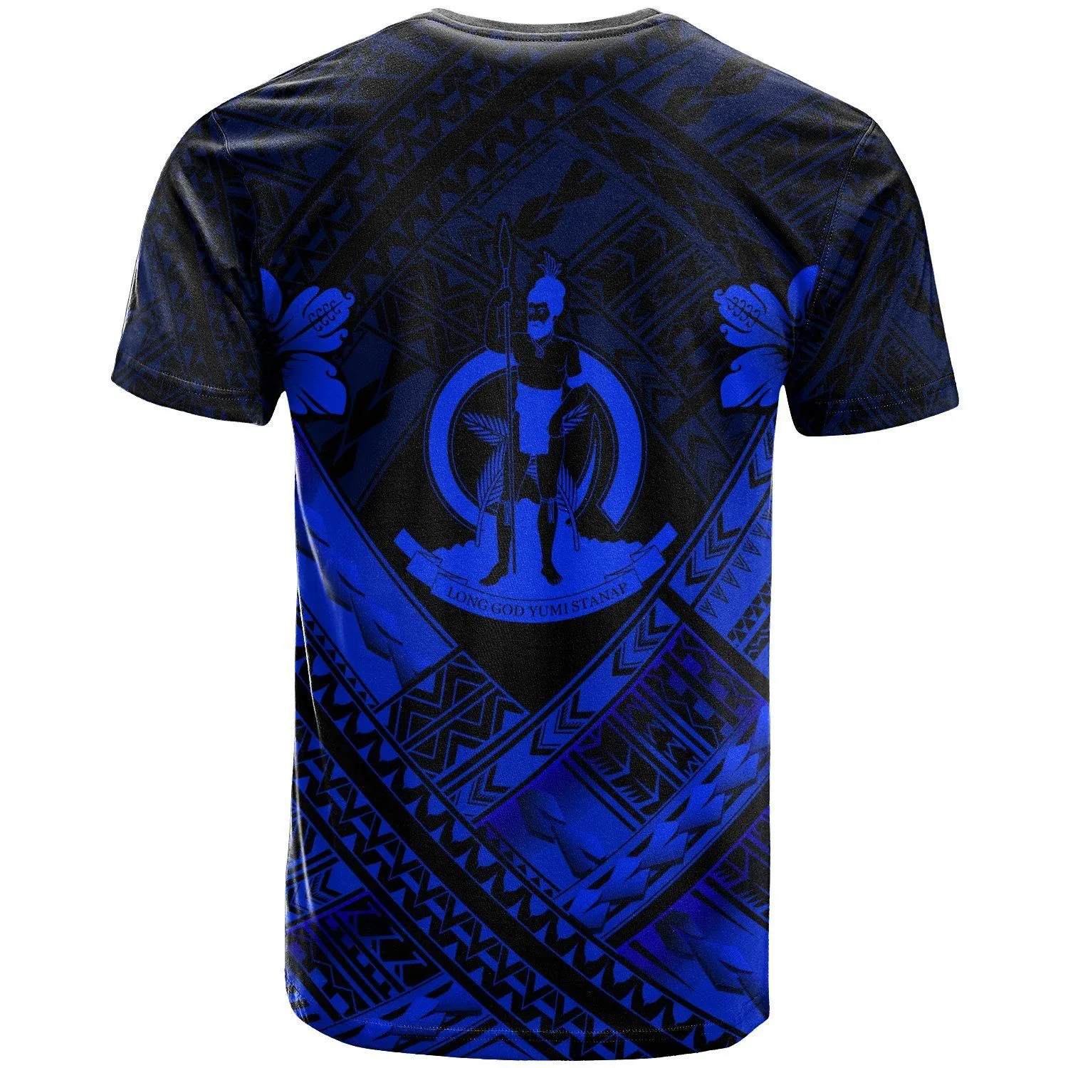 Vanuatu Custom Polynesian T-Shirt - Vanuatu Blue Seal Camisole Hibiscus Style - BN18