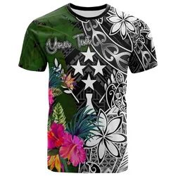 Kosrae Custom Personalised T-Shirt - Turtle Plumeria Banana Leaf - BN11