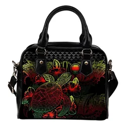 Northern Mariana Islands Polynesian Shoulder Handbag Turtle Hibiscus Reggae