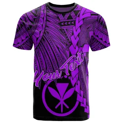 Hawaii Polynesian Custom Personalised T-Shirt - Tribal Wave Tattoo Purple