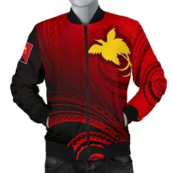 Papua New Guinea Mens Bomber Jacket - Raggiana Bird of Paradise Polynesian Patterns