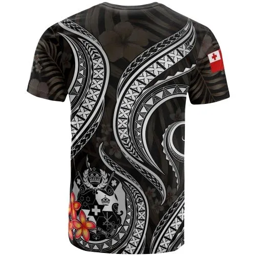 Tonga Polynesian T shirt - White Plumeria