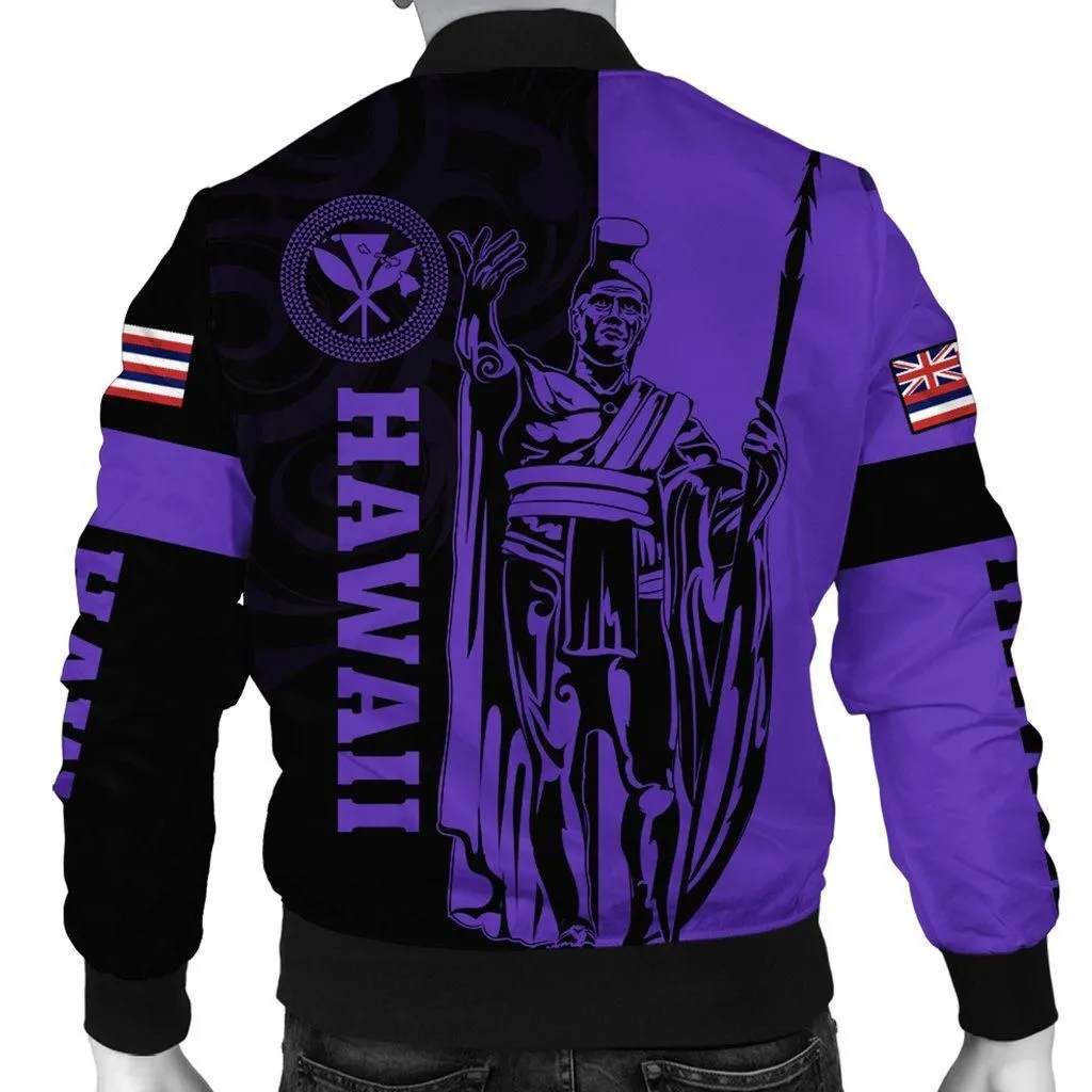 Hawaii King Polynesian Bomber Jacket - Lawla Style Purple - AH