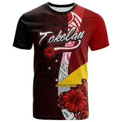 Tokelau Polynesian T-Shirt - Coat Of Arm With Hibiscus