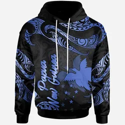 Papua New Guinea Polynesian Hoodie - Poly Tattoo Blue Version