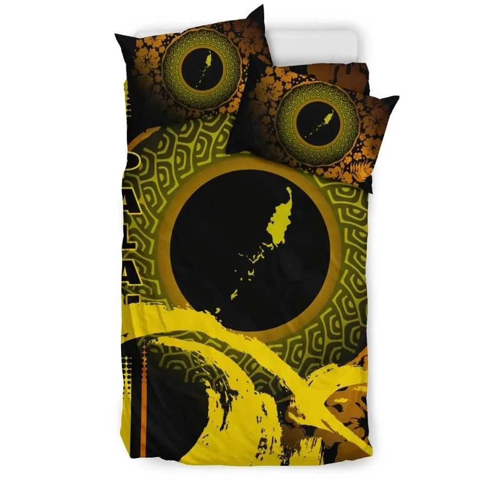 FamilyGater Bedding Set - Cover and Pillow Cases Palau - Hibiscus And Wave Yellow K7