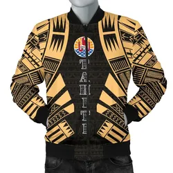 Tahiti Men Bomber Jackets - Polynesian Tattoo Gold
