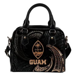 Guam Polynesian Shoulder Handbag - Gold Tribal Wave