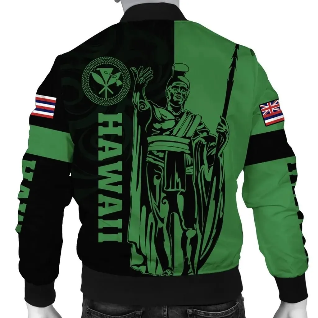 Alohawaii Jacket - Hawaii King Polynesian Bomber Jacket - Lawla Style Green - AH - J4