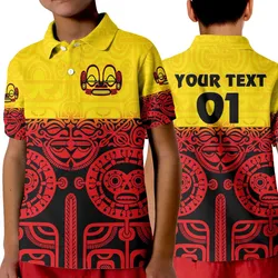 (Custom Personalised) Marquesas Islands Polo Shirt KID Marquesan Tattoo Special Style - Gradient Red LT8