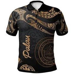 Palau Polynesian Polo Shirt - Poly Tattoo Gold Version