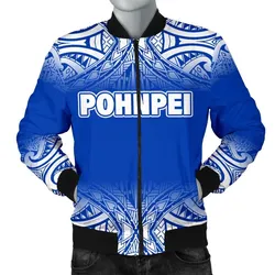 Pohnpei Men's Bomber Jacket - Fog Blue Style - BN09