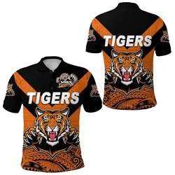 Papua New Guinea Lae Snax Tigers Polo Shirt Rugby Original Style Orange LT8