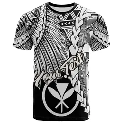 Hawaii Polynesian Custom Personalised T-Shirt - Tribal Wave Tattoo White