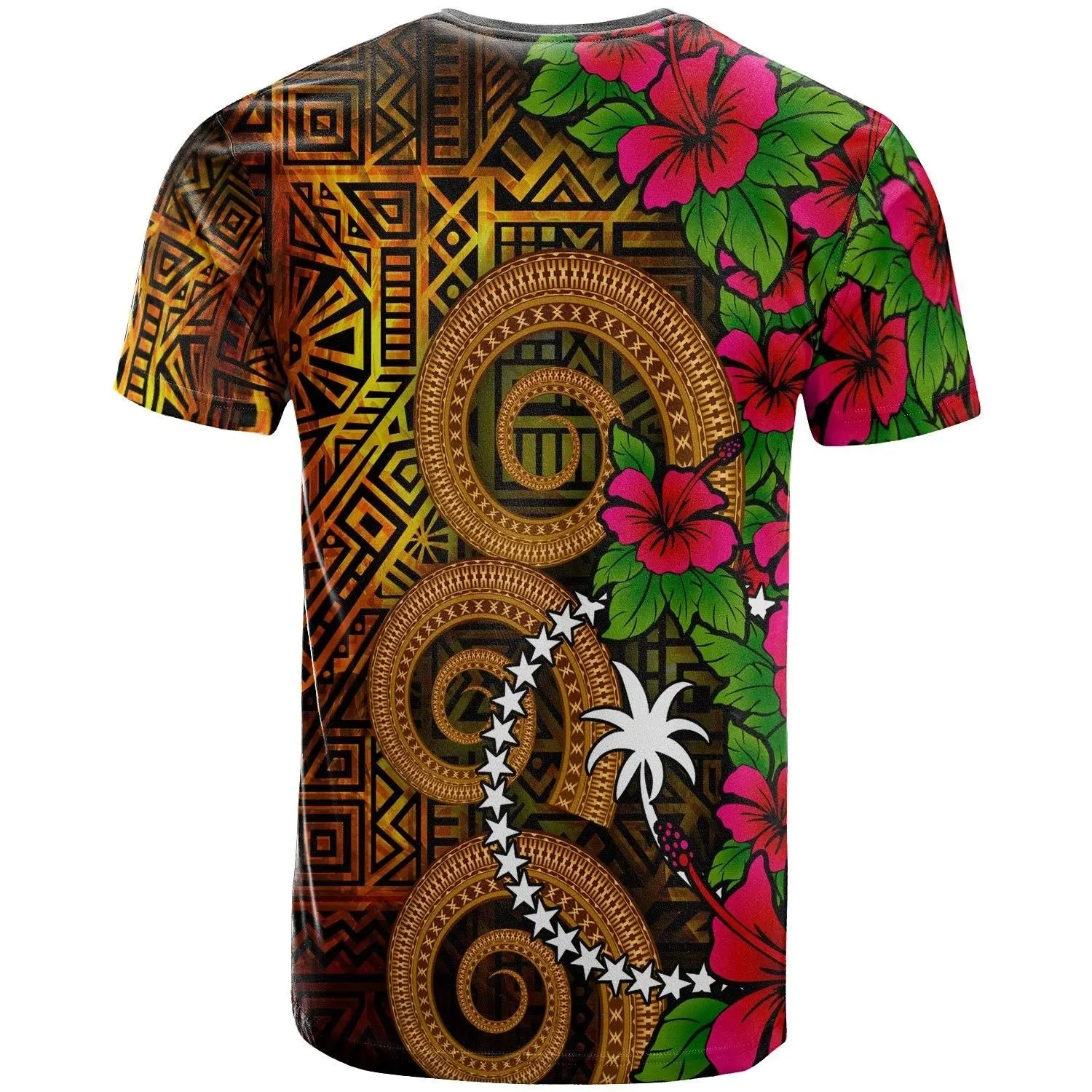 Chuuk Micronesia Polynesian T-Shirt - Hibiscus Vintage - BN12
