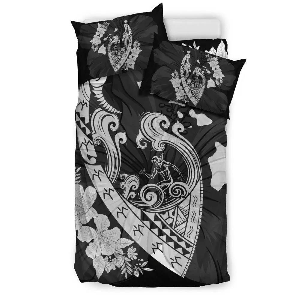 FamilyGater Bedding Set - Cover and Pillow Cases Hawaiian Fish Hook Hibiscus Banzai Surfing Polynesian - AH - J5