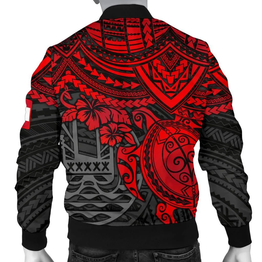 Tahiti Polynesian Bomber Jacket (Men) - Red Turtle - BN1518