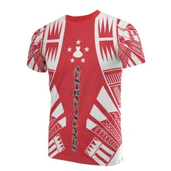 Austral Islands T Shirt - Austral Islands Flag Polynesian Tattoo Red Style