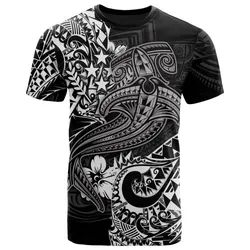 Kosrae Pohnpei T Shirt - White Shark Polynesian Tattoo