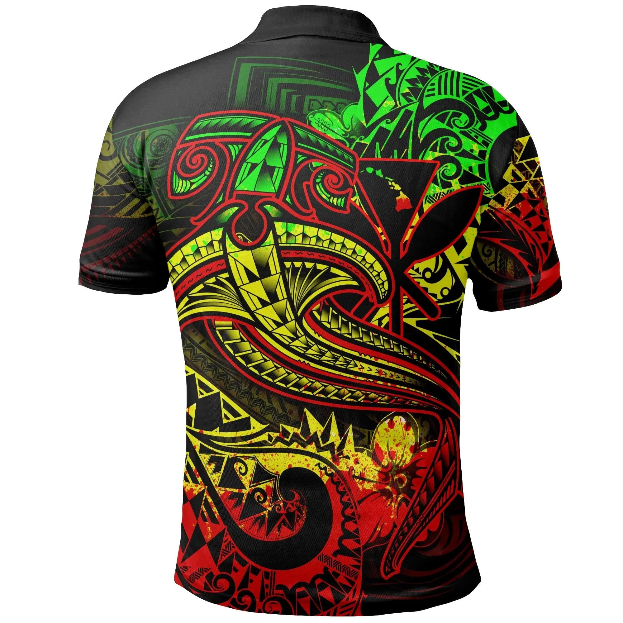 Hawaii Polynesian Polo Shirt - Kanaka Maoli Reggae Shark Polynesian Tattoo - BN18