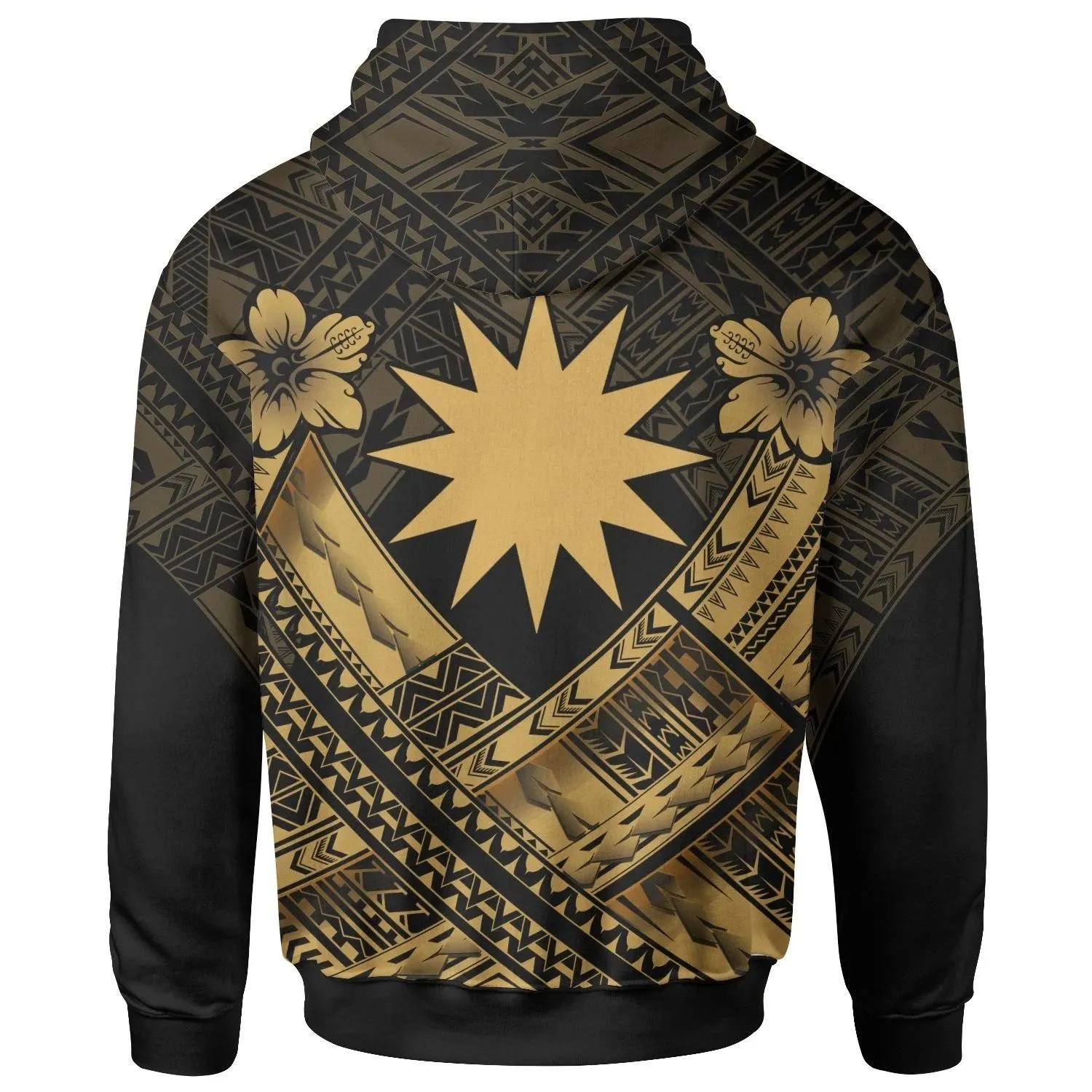 Nauru Polynesian Hoodie- Nauru Gold Seal Camisole Hibiscus Style - BN18