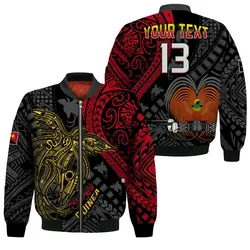 (Custom Text and Number) Papua New Guinea Bomber Jacket Raggiana Birds Of Paradise Happy 47th Independence Day LT13