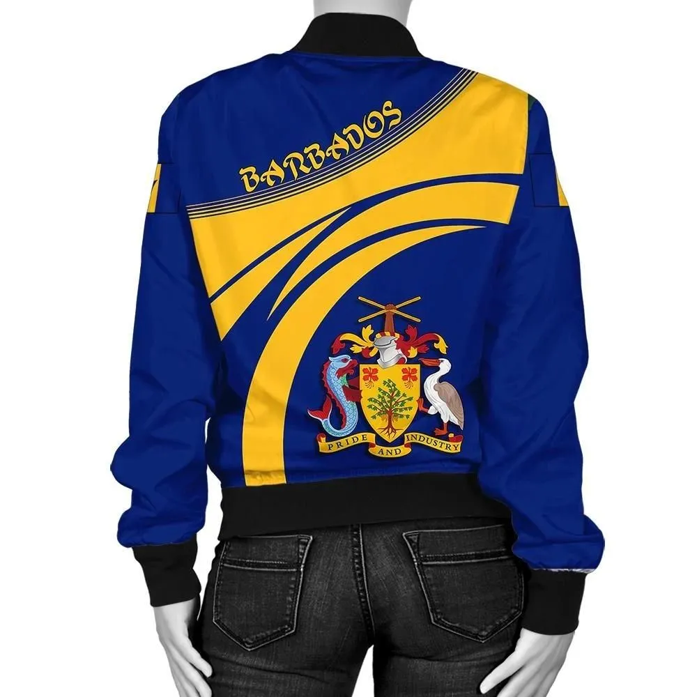 Barbados Coat Of Arms  Women Bomber Jacket Cricket