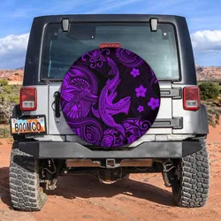 Hawaii Angry Shark Polynesian Spare Tire Cover Unique Style - Purple LT8