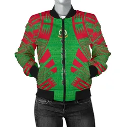 Alohawaii Jacket - Bomber Jacket Vanuatu Polynesian Tattoo Flag - BN0110