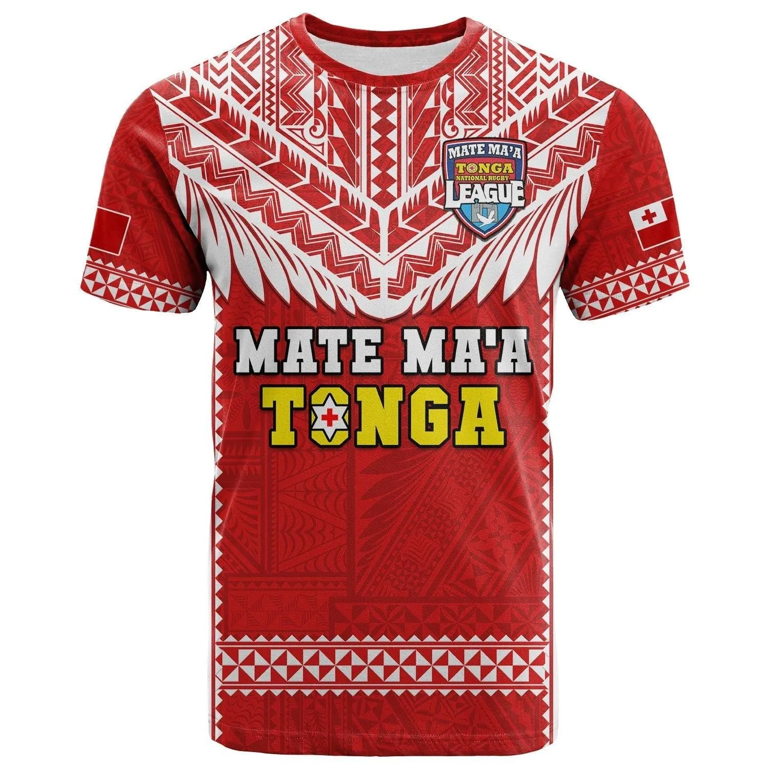 Custom Text And Number Tonga Rugby T Shirt Mate Maa Tonga Pacific Ngatu White LT14