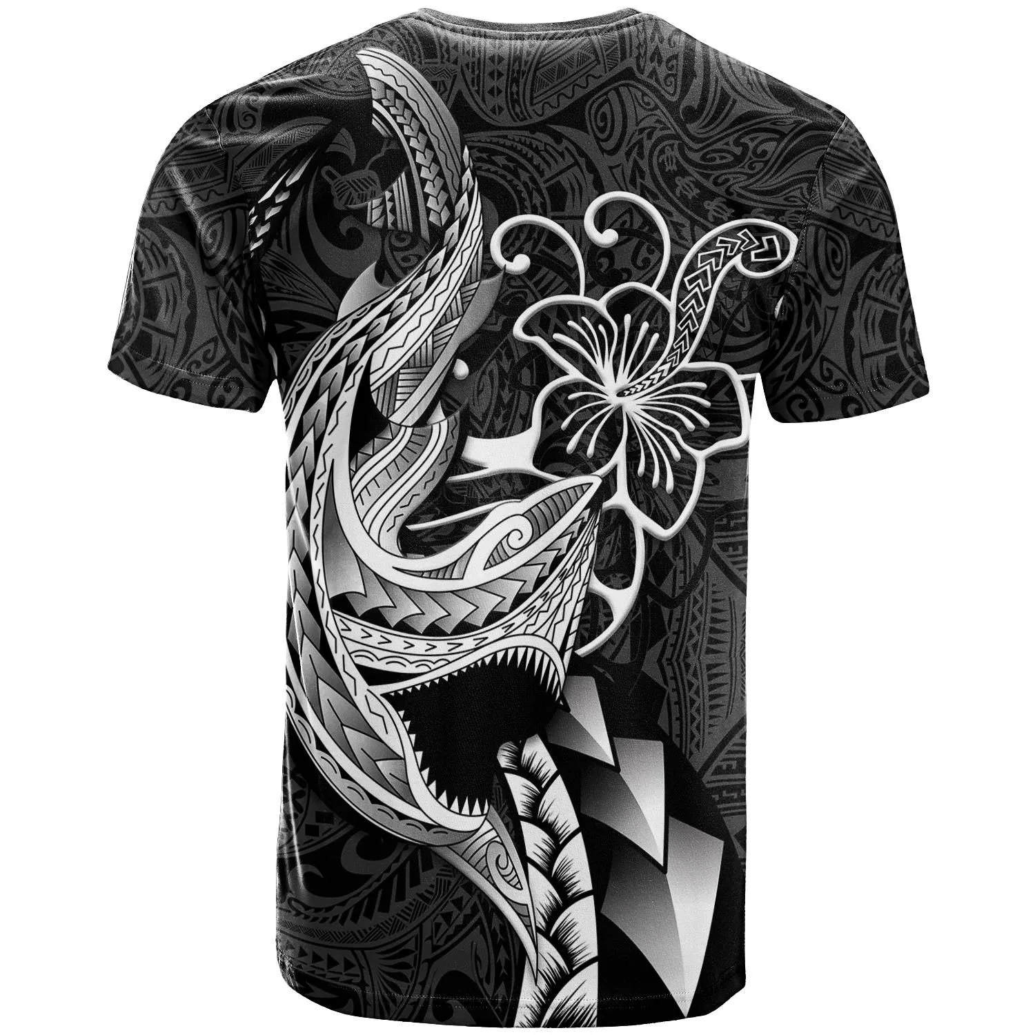 Polynesian Shark Tattoo Hawaii Tribal T-Shirt - LT12