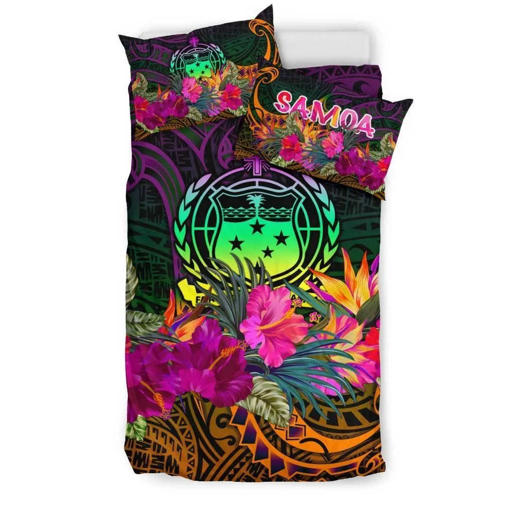FamilyGater Bedding Set - Cover and Pillow Cases Samoa - Summer Hibiscus - BN15